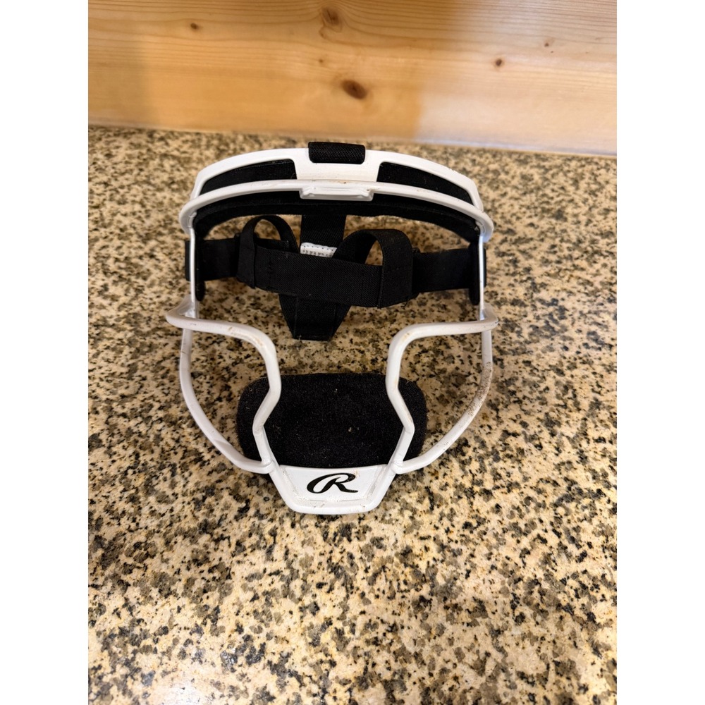 Rawlings Hi-Viz Youth Softball Fielders Mask White RSBFW-YTH Adjustable Strap